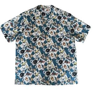 Tommy Bahama 100% Silk Casino Playing Cards Hawaiian Shirt Poker Mens L